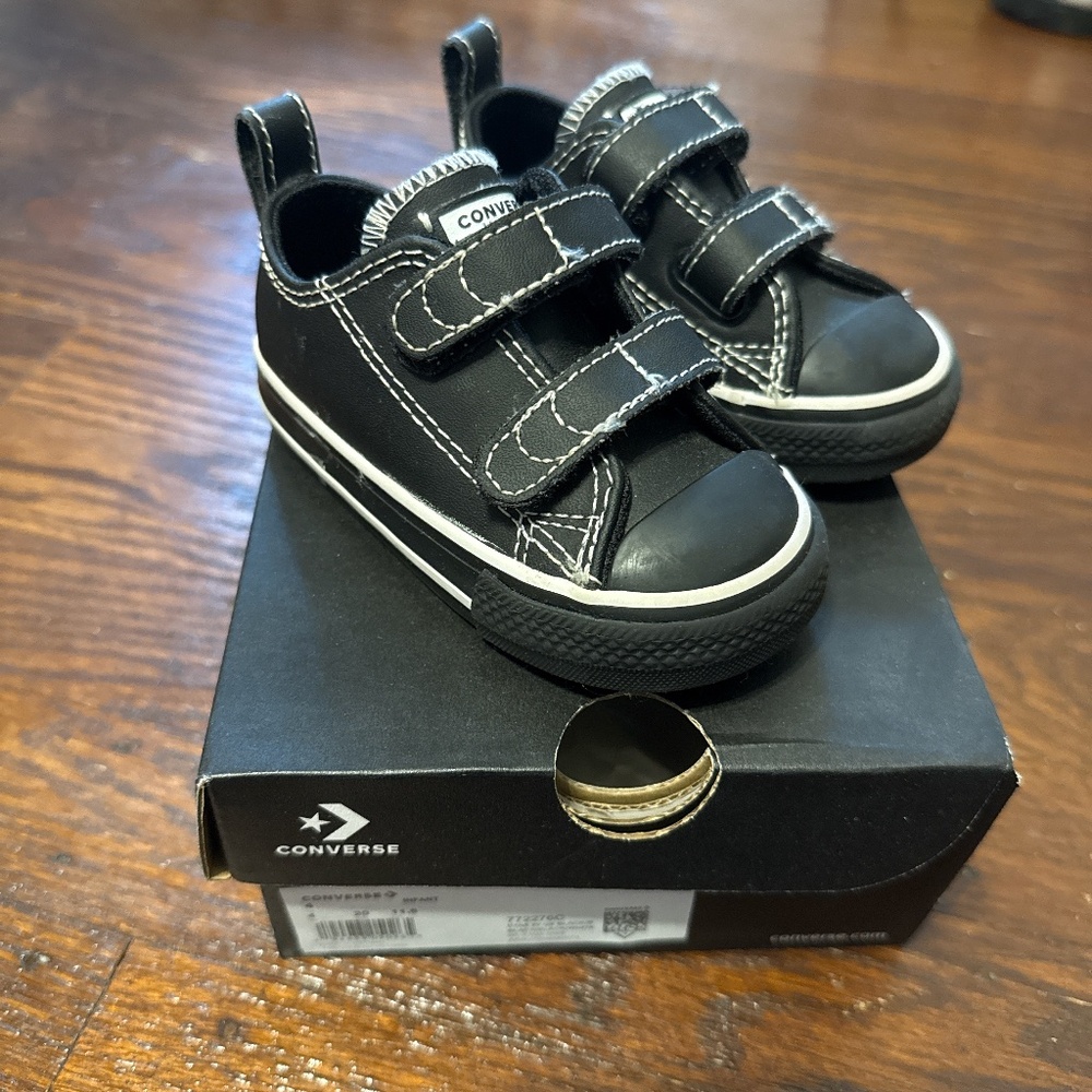 Black Leather Converse (infant/toddler)